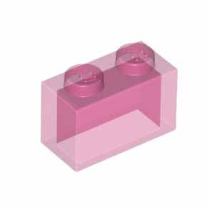 레고 부품 브릭 블럭 투명 다크 핑크 Trans-Dark Pink Brick 1 x 2 without Bottom Tube 6096995 6244913