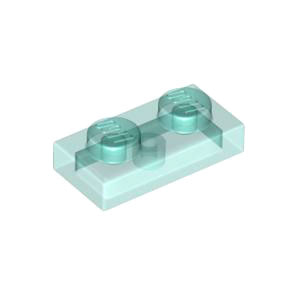 레고 부품 플레이트 투명 라이트 블루 Trans-Light Blue Plate 1 x 2 6240222