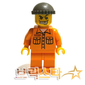 레고 피규어 시티 죄수 Police - World City Jail Prisoner 50380 Medium Orange Jumpsuit, Dark Gray Knit Cap[레고정품 브릭스타]