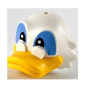 레고 부품 피규어 머리 오리 맥덕 White Minifigure, Head Modified Duck with Side Tufts and Glasses, Bright Light Orange Bill and Black and Medium Blue Eyes Pattern (Scrooge)