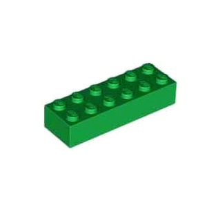 레고 부품 브릭 블럭 녹색 Green Brick 2 x 6 4181135