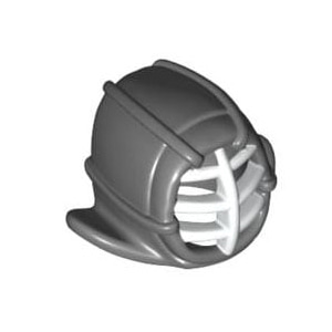 레고 부품 닌자고 켄도 투구 헬멧 진회색 Dark Bluish Gray Minifigure, Headgear Helmet Ninjago Kendo with White Grille Mask Pattern 4649635