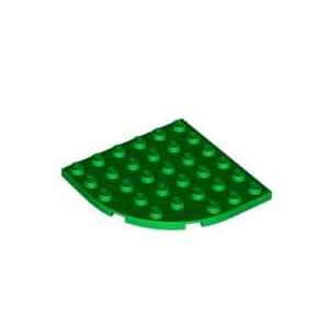 레고 부품 원형 플레이트 코너 녹색 Green Plate, Round Corner 6 x 6 6021999