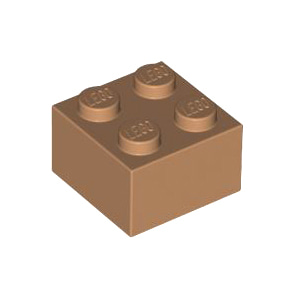 [USED사용감있음]레고 부품 브릭 블럭 미디엄 다크 프레쉬 Medium Dark Flesh Brick 2 x 2 6058085