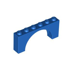 레고 부품 아치형 브릭 파란색 Blue Brick, Arch 1 x 6 x 2 - Medium Thick Top without Reinforced Underside 6170391