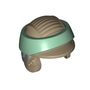 레고 부품 스타워즈 저항군 헬멧 Dark Tan Minifigure, Headgear Helmet SW Rebel Commando with Sand Green Band Pattern 4550303
